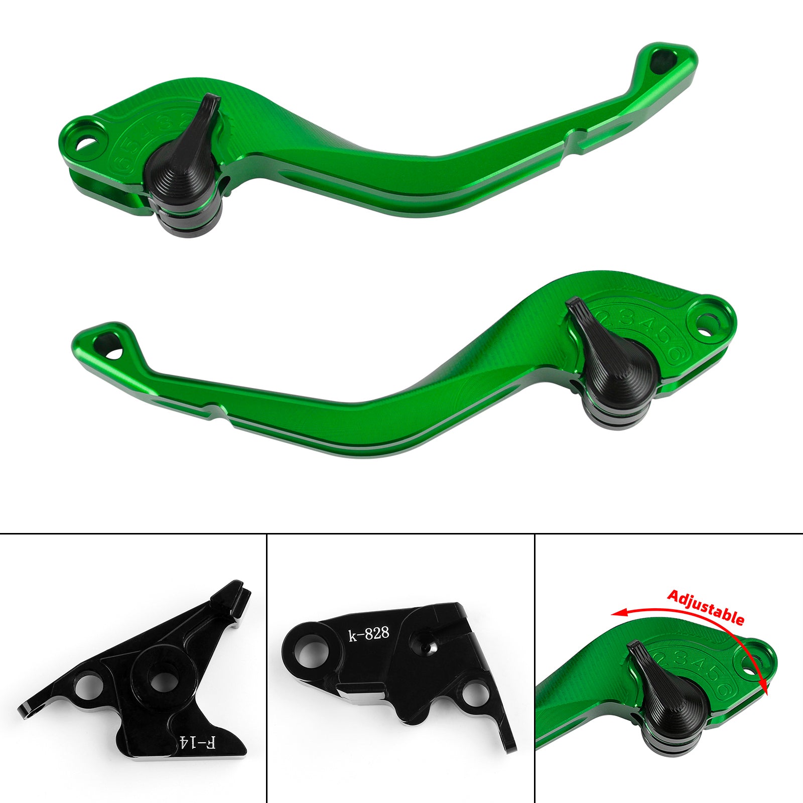 Leva freno frizione corta CNC adatta per Kawasaki ZZR600 ZX6R ZX9R ZX10R Z1000