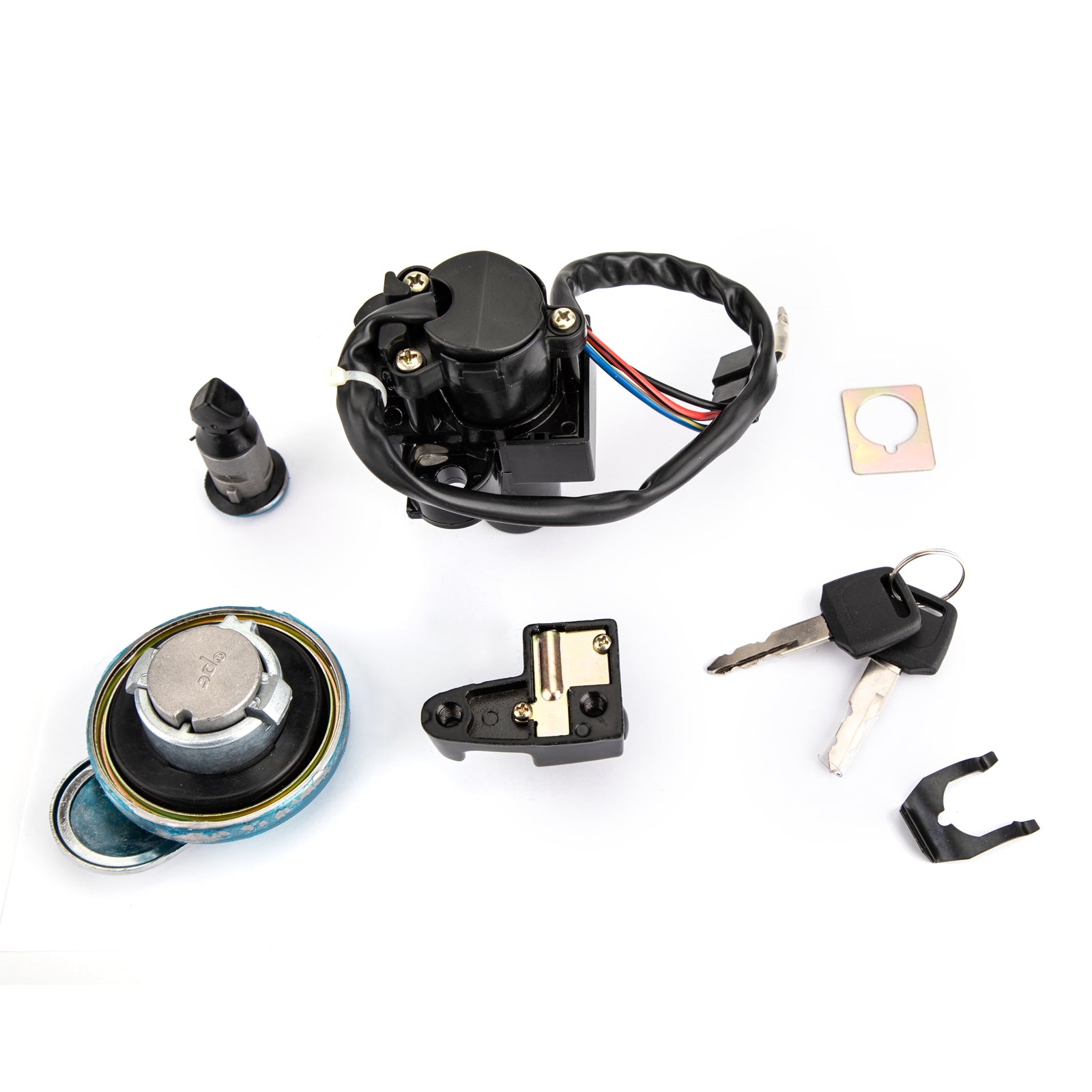 Ignition Switch Lock Fuel Gas Cap Seat Helmet Lock Keys Kit for Honda CL400 1999