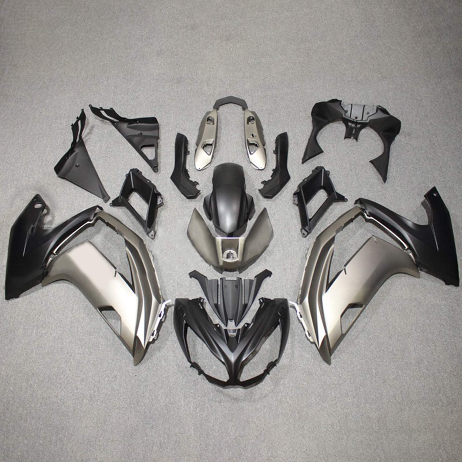 Amotopart 2012-2016 Kawasaki Ninja 650 Sliver Black Fairing KIt