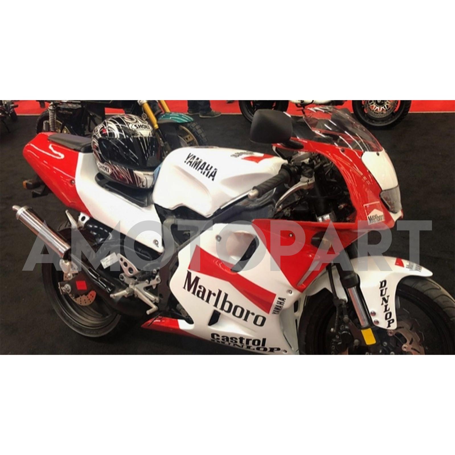 Amotopart Yamaha 1991-1994 TZR 250 Red White With Black Logos Fairing Kit