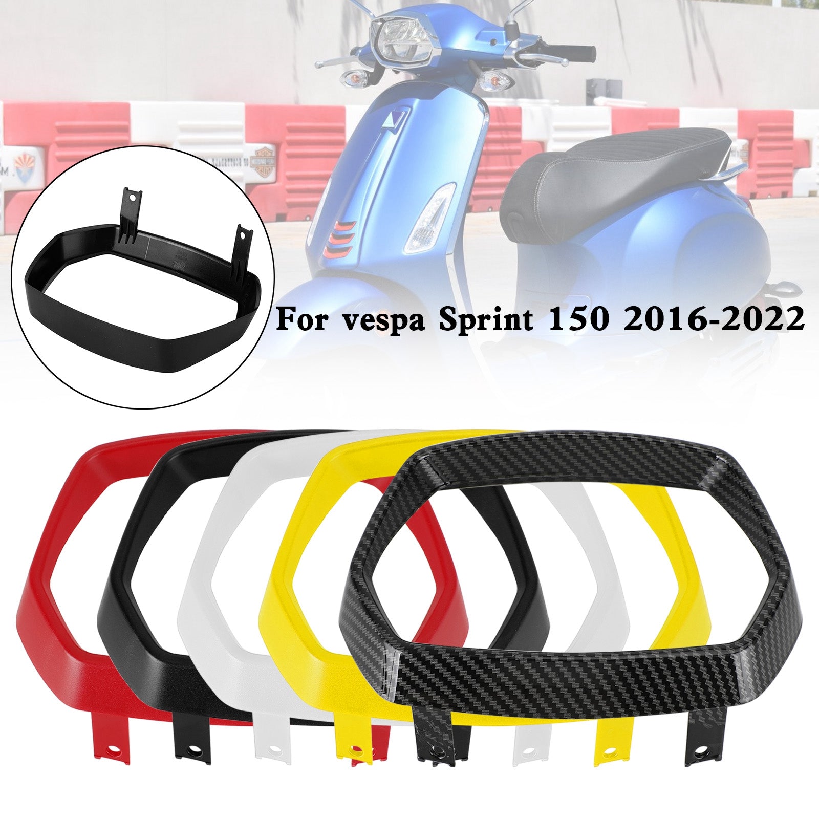 Cubierta protectora de tapa de llanta embellecedora de bisel de faro para vespa Sprint 150 2016-2022