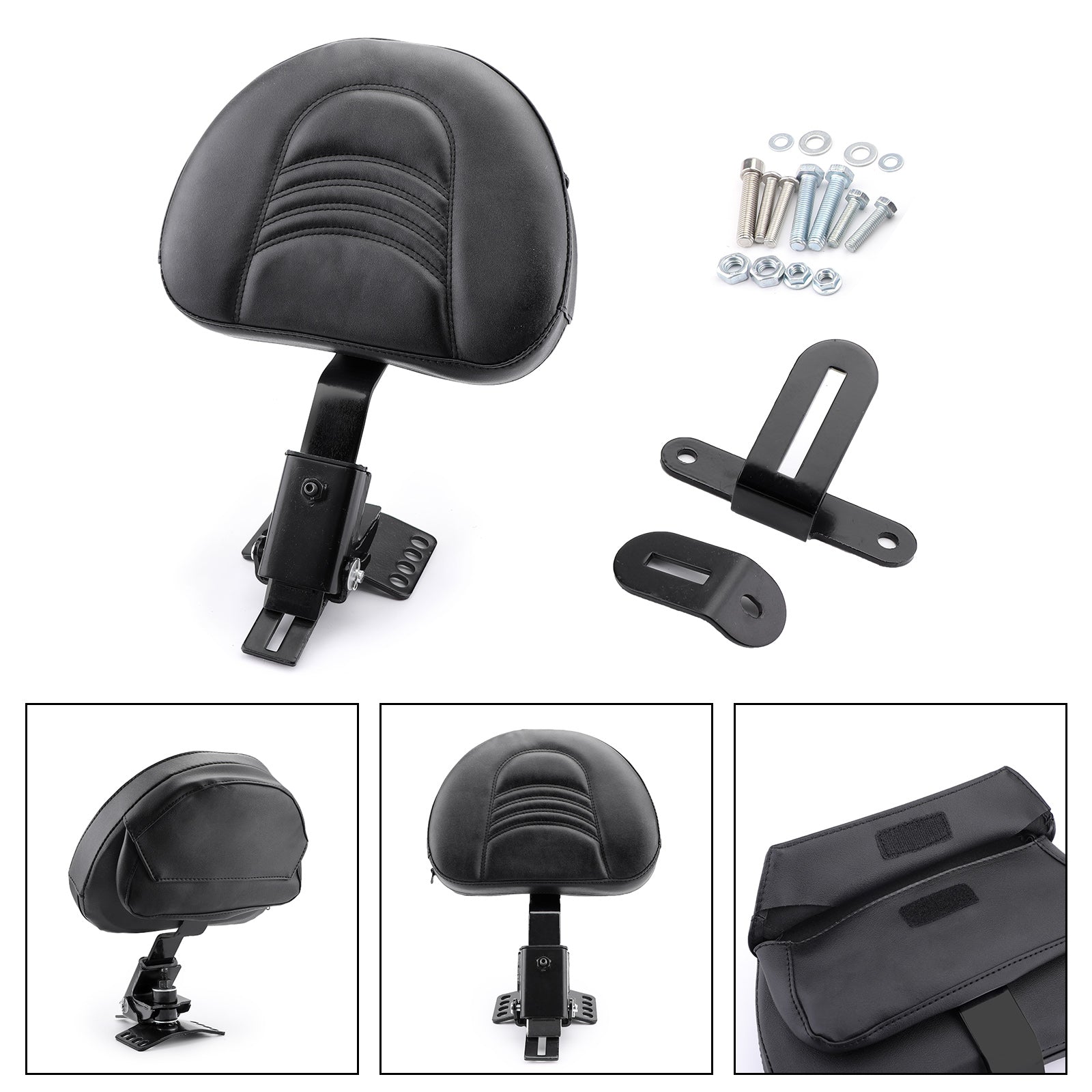 Plug-In Driver Rider Backrest Kit For 1997-18 Touring Road Electra Street Glide Generic