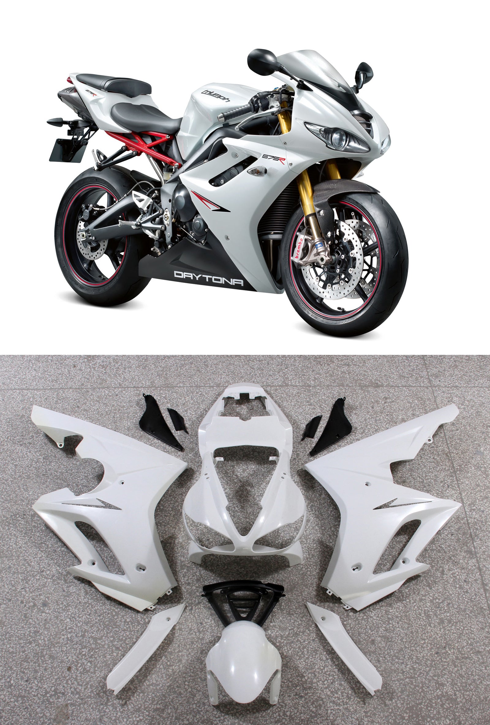 Amotopart Triumph Daytona 675 (2009-2012) Fairing Kit - Style 6