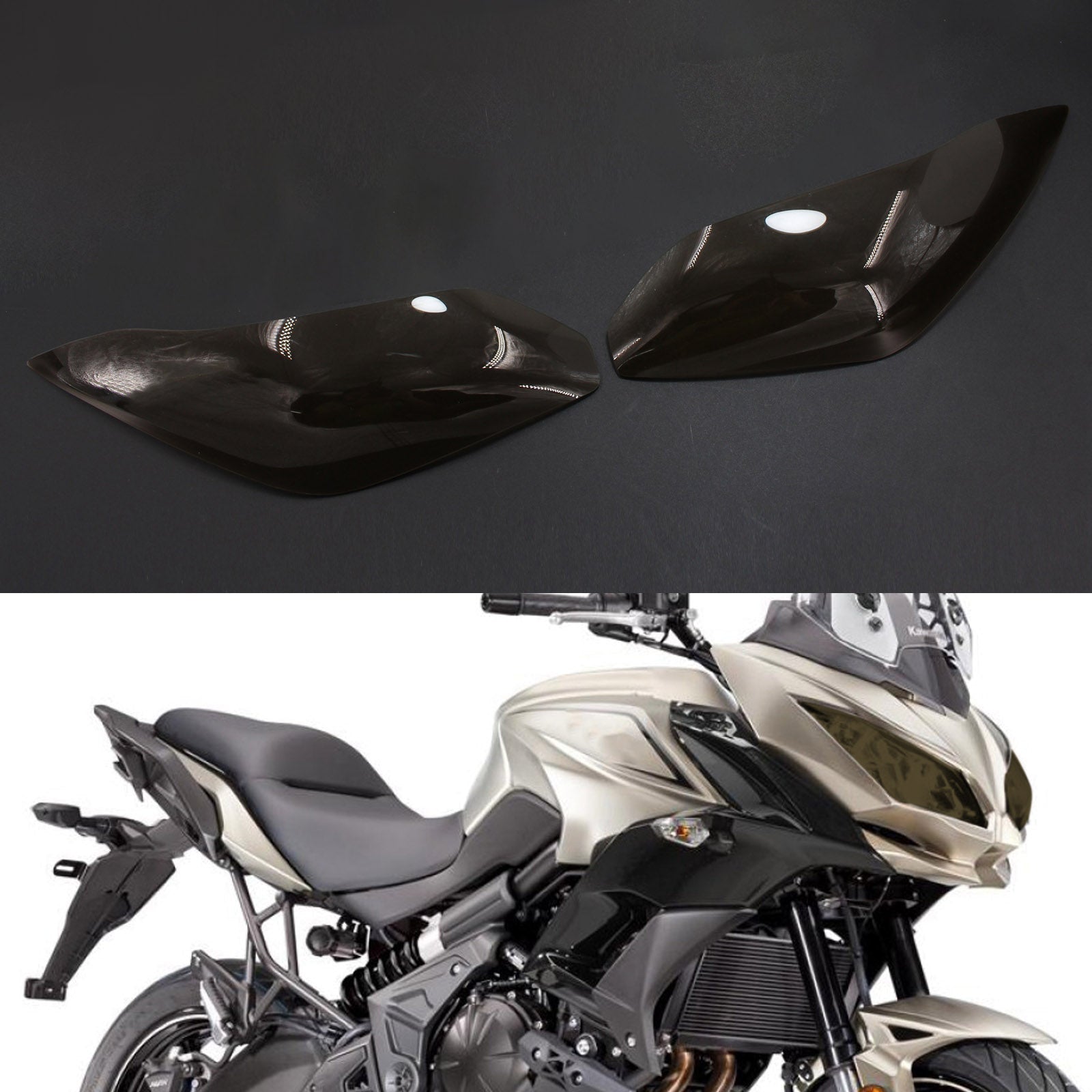 Protecteur de lentille de phare adapté à Kawasaki Ninja 300 Versys 650 15-17, fumée générique