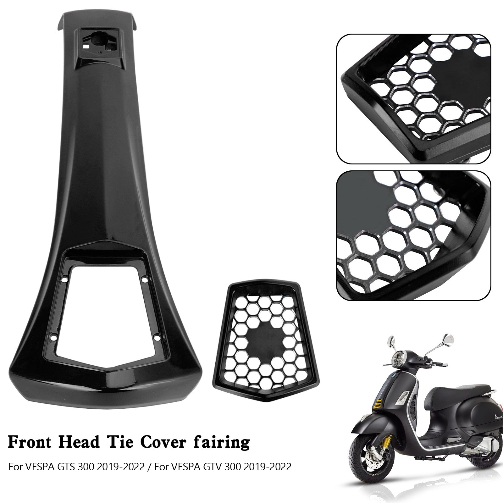 Front Head Cover Horn fairing Tie For VESPA GTS 300 GTV 300 2019-2022