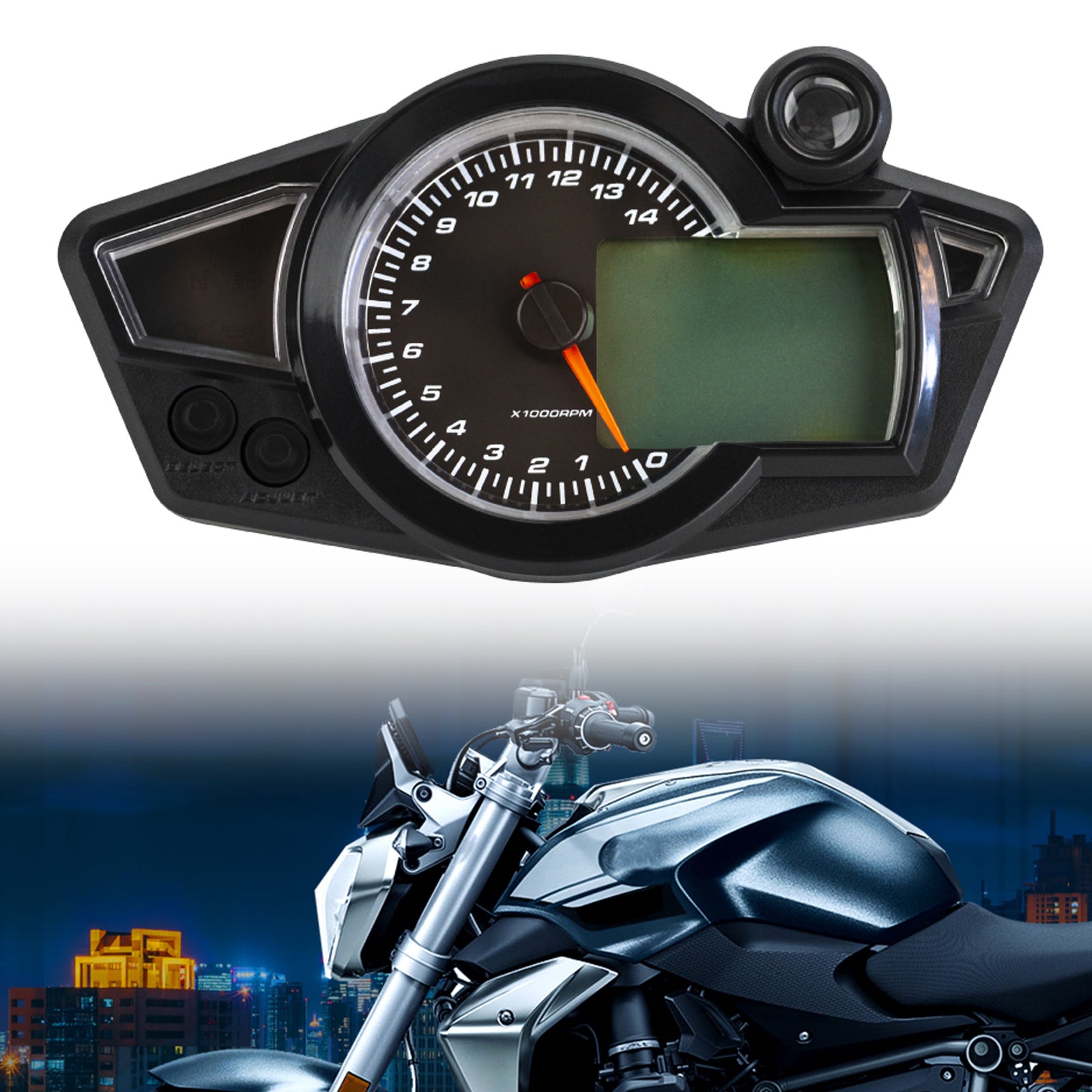 Compteur de vitesse numérique Tft universel pour moto, 14 000 tr/min, rétroéclairage, odomètre générique