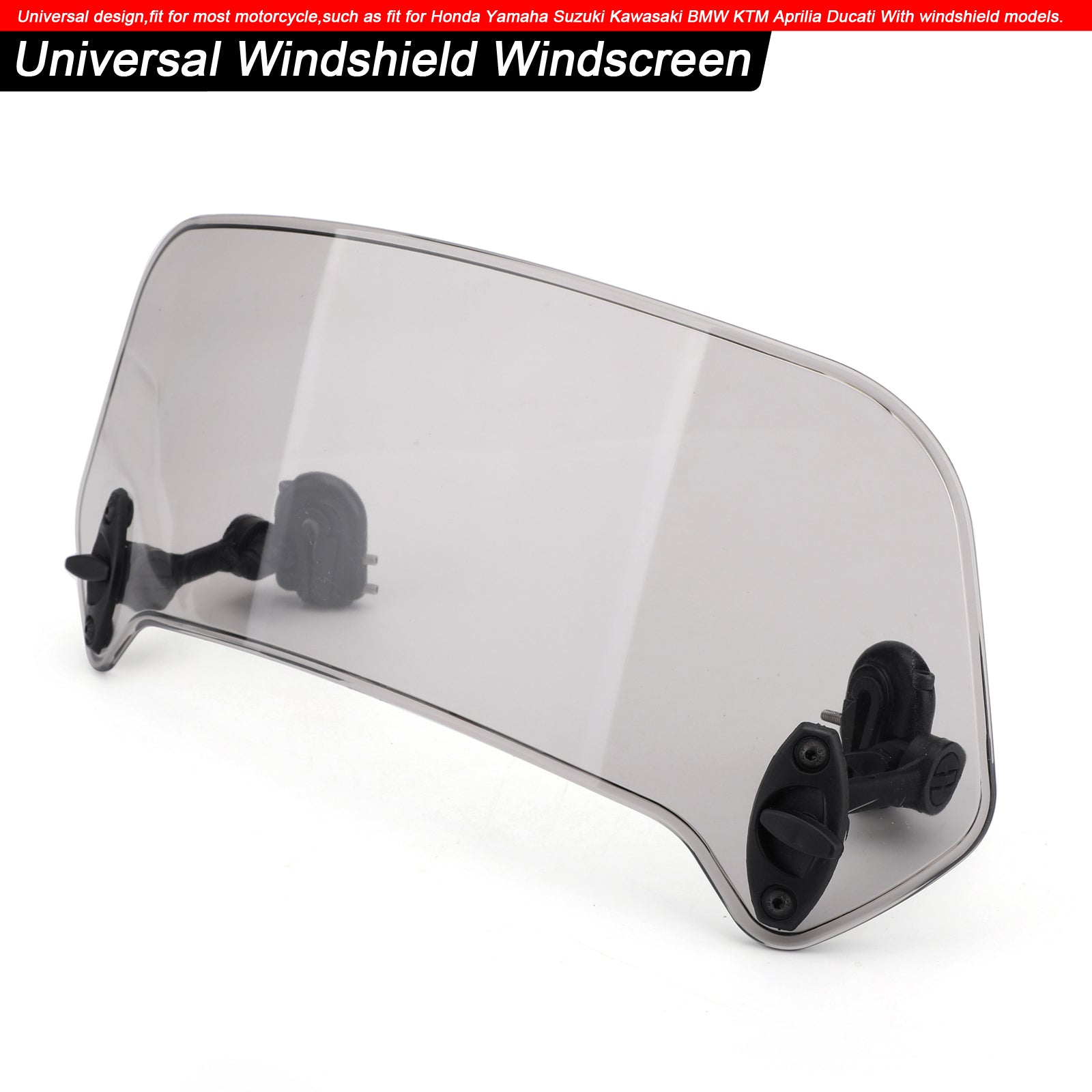 Adjustable Clip On Windshield Extension Spoiler Wind Deflector Smoke