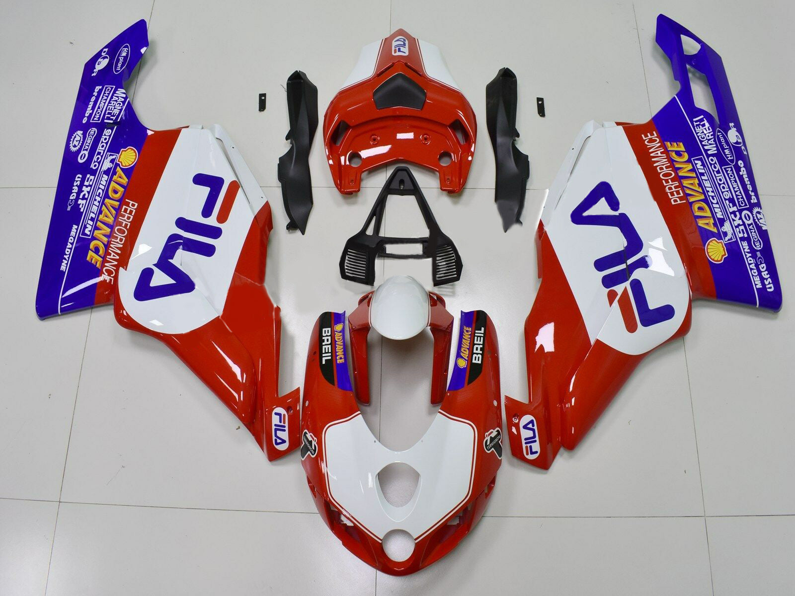 Amotopart 2005 2006 Ducati 999 749 Kit de carenado multicolor rojo y azul