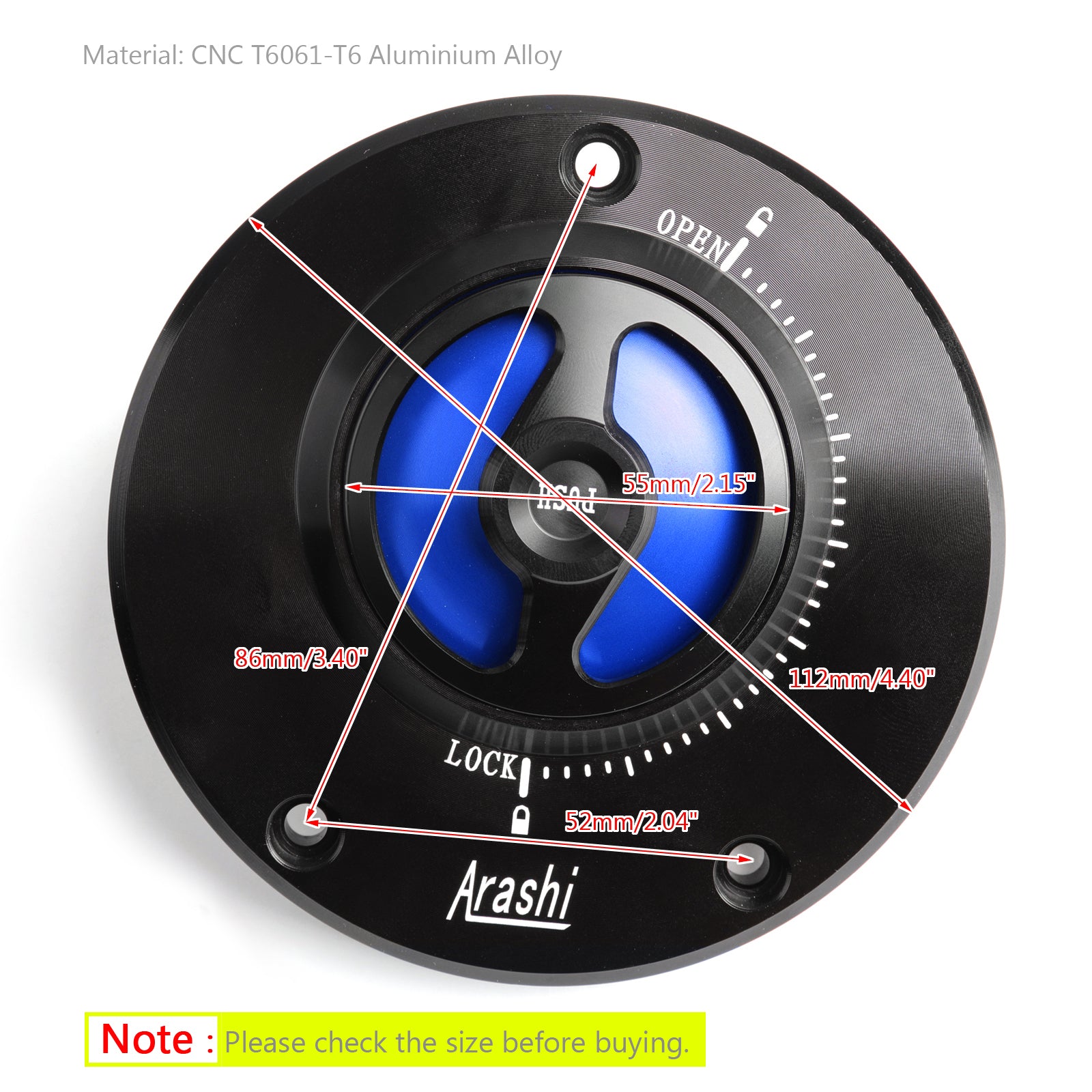 CNC-Tankdeckel ohne Schlüssel, passend für Kawasaki ZX-6R ER-6F/6N Ninja 600 650, Rot