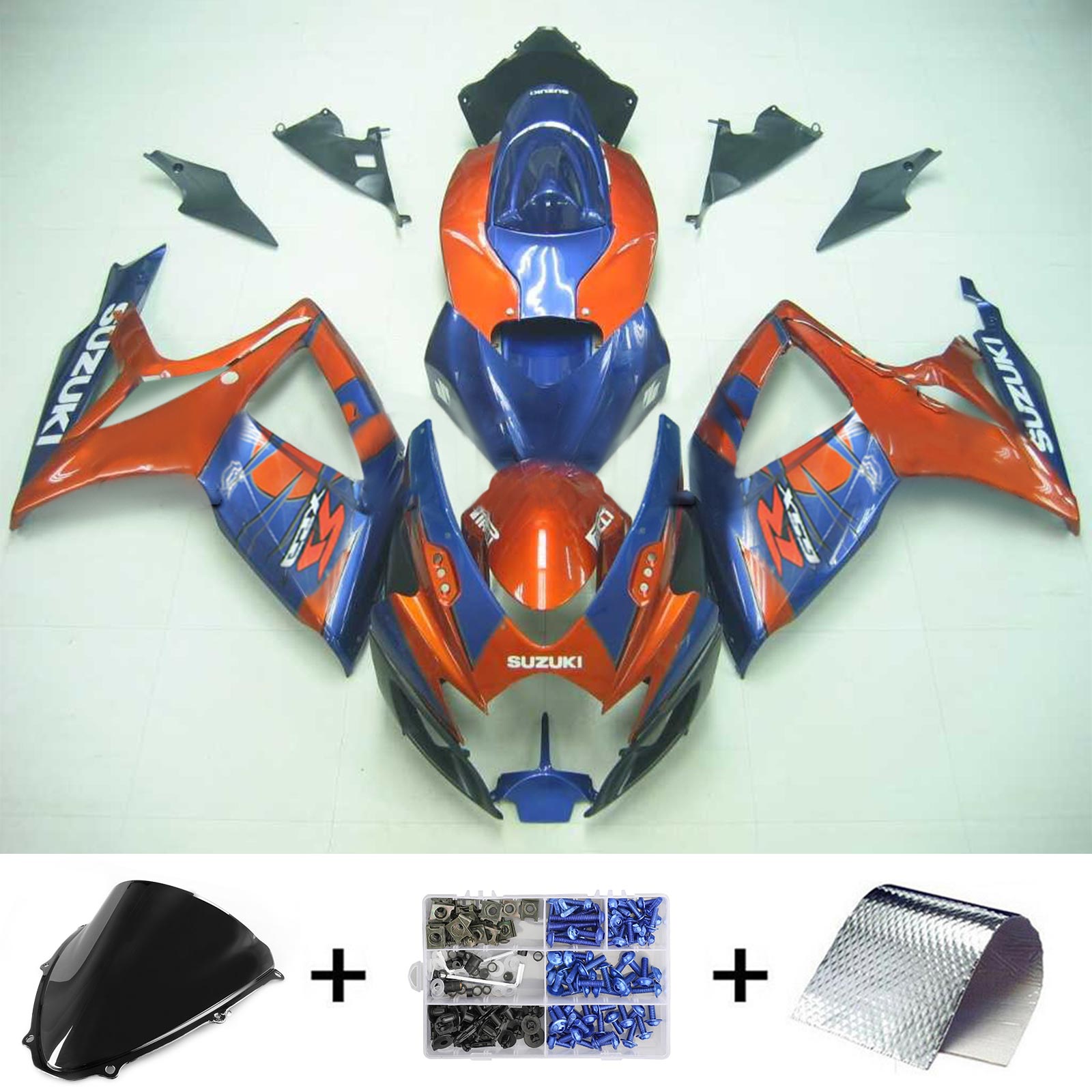Amotopart 2006-2007 Suzuki GSXR 600/750 Glossy Blue & Orange Fairing Kit