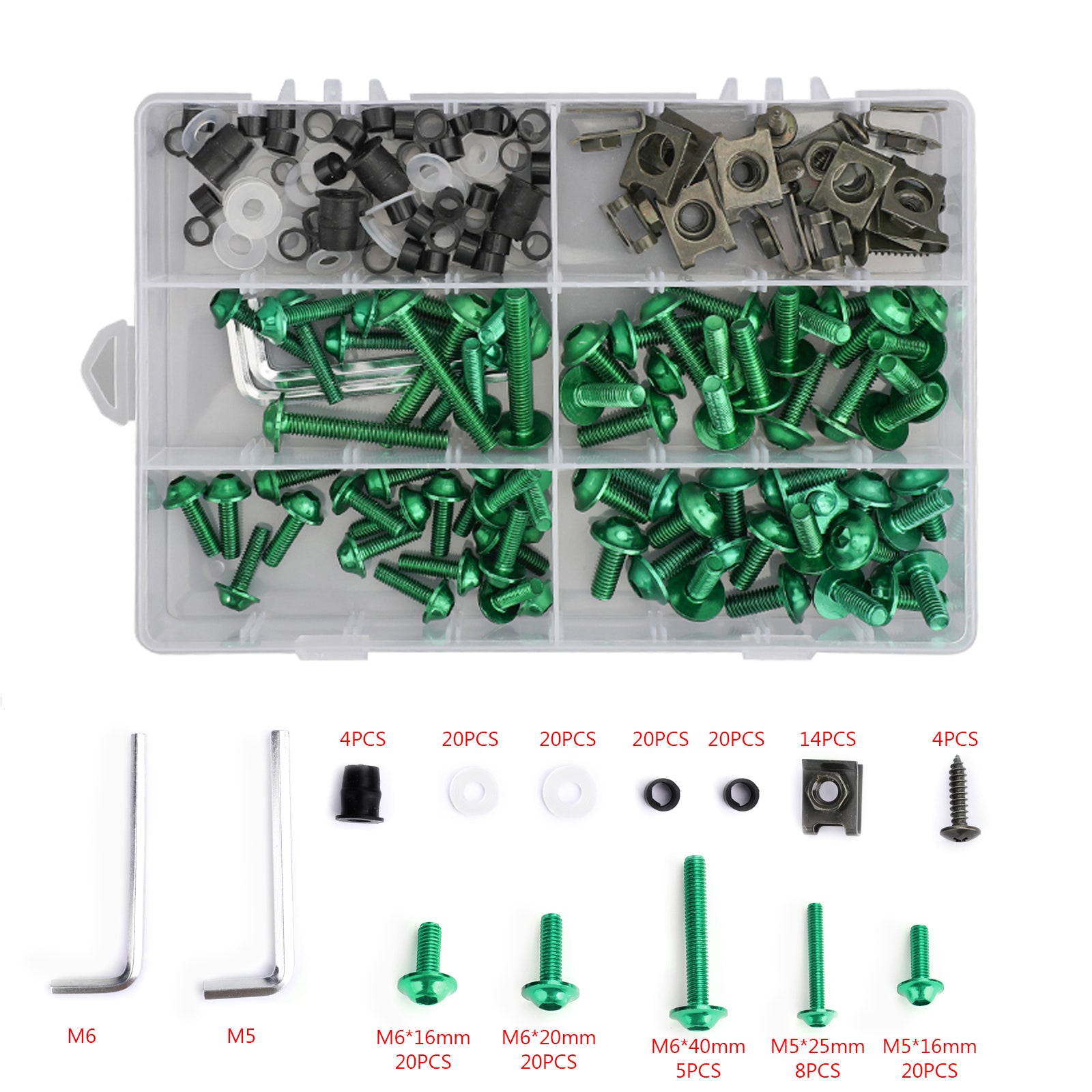 Honda Yamaha Suzuki Kawasaki Fairing Bolt Kit Bodywork Screws 177PCS