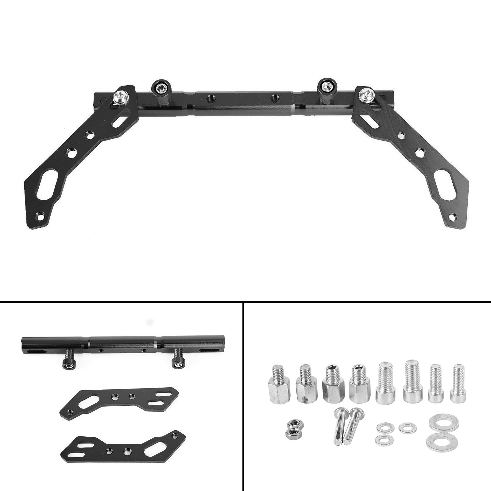 Barre de poignée croisée d'équilibre réglable Cnc, levier en aluminium noir, adapté au moteur générique