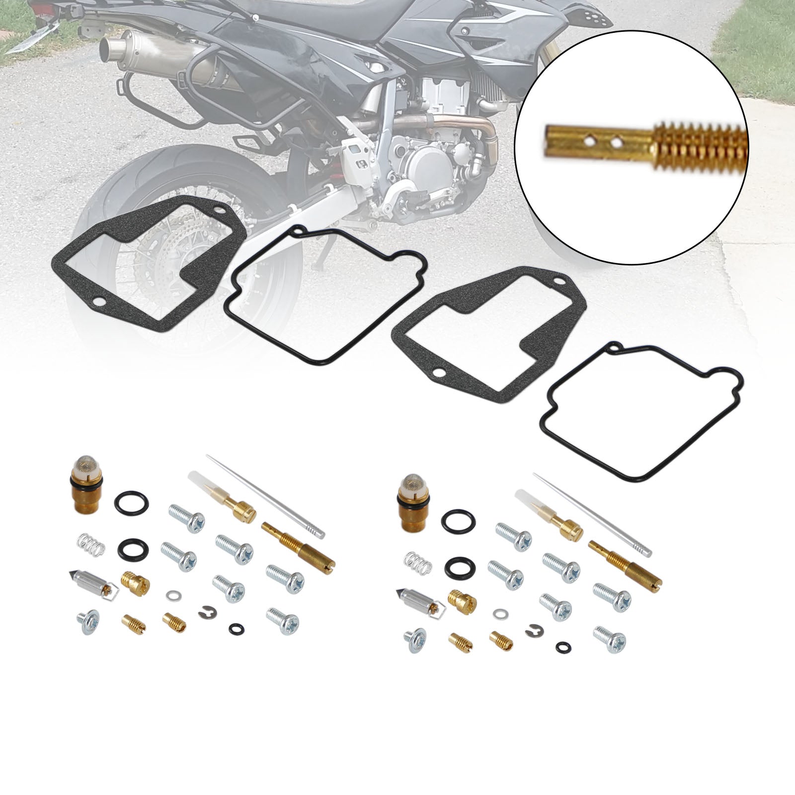 Kit di riparazione per ricostruzione carburatore 2X adatto per Suzuki DRZ250 DR-Z250 2001-2007 generico