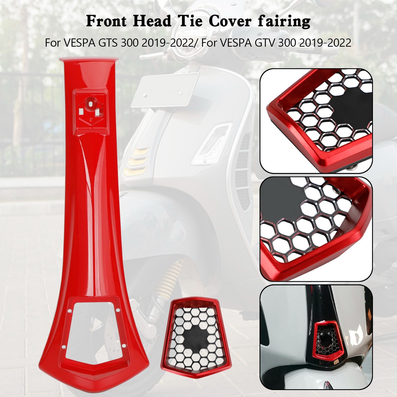 Front Head Cover Horn fairing Tie For VESPA GTS 300 GTV 300 2019-2022