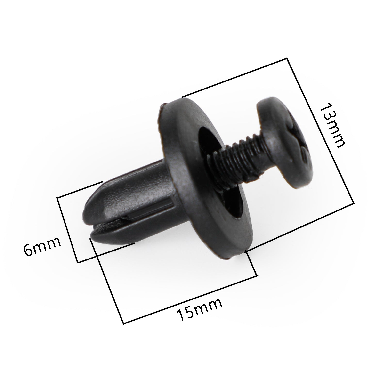 10 Stück 6 mm Verkleidungsverkleidungs-Clips zum Einschrauben, Nieten, Clip, Motorrad, universell, generisch