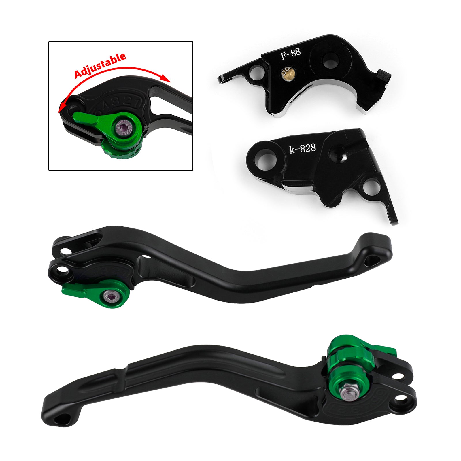 Nueva palanca de freno de embrague corta compatible con Kawasaki Z750R Z1000 ZX10R ZX6R/636