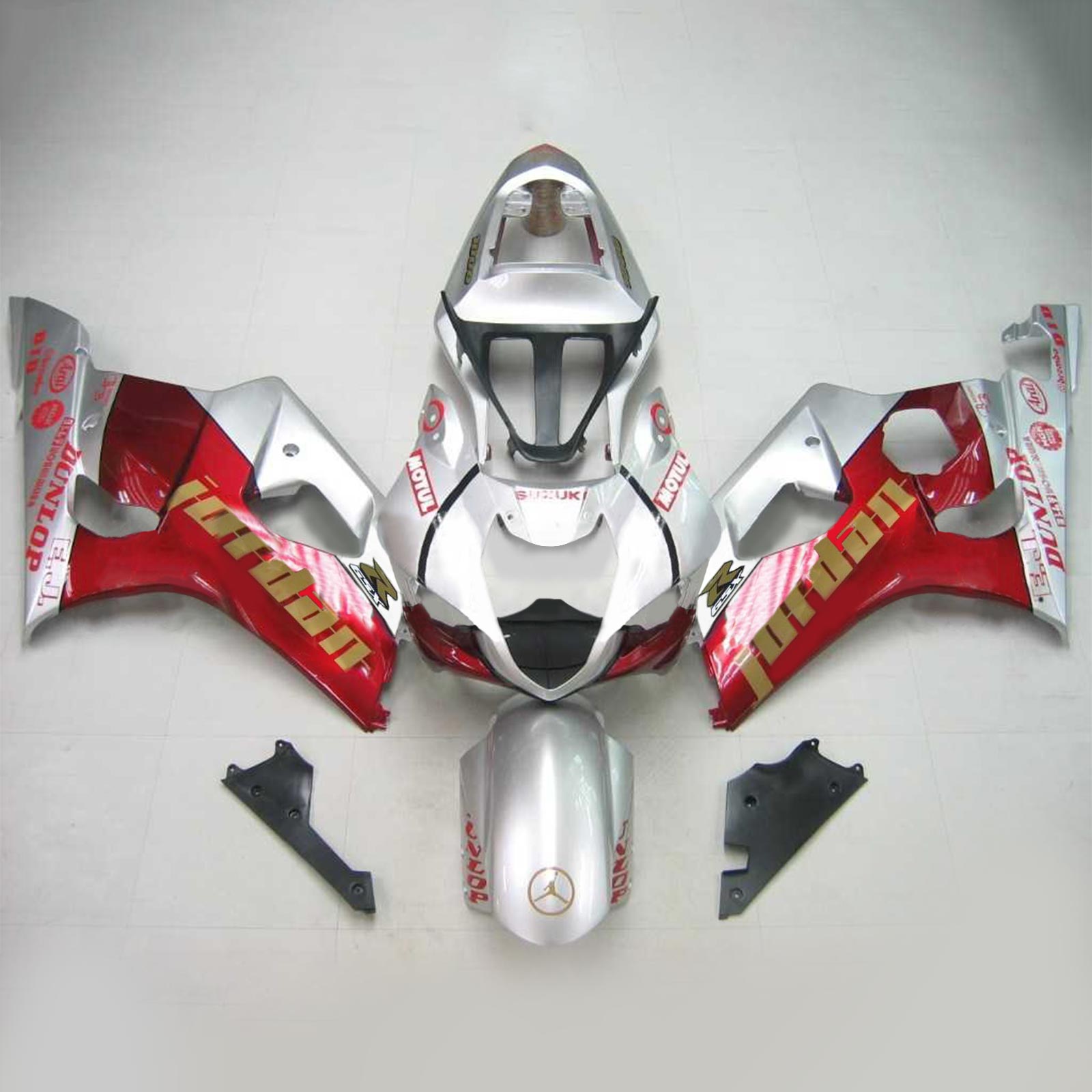 Amotopart Suzuki 2003-2004 GSXR1000 RED com kit de carenagem de lascas