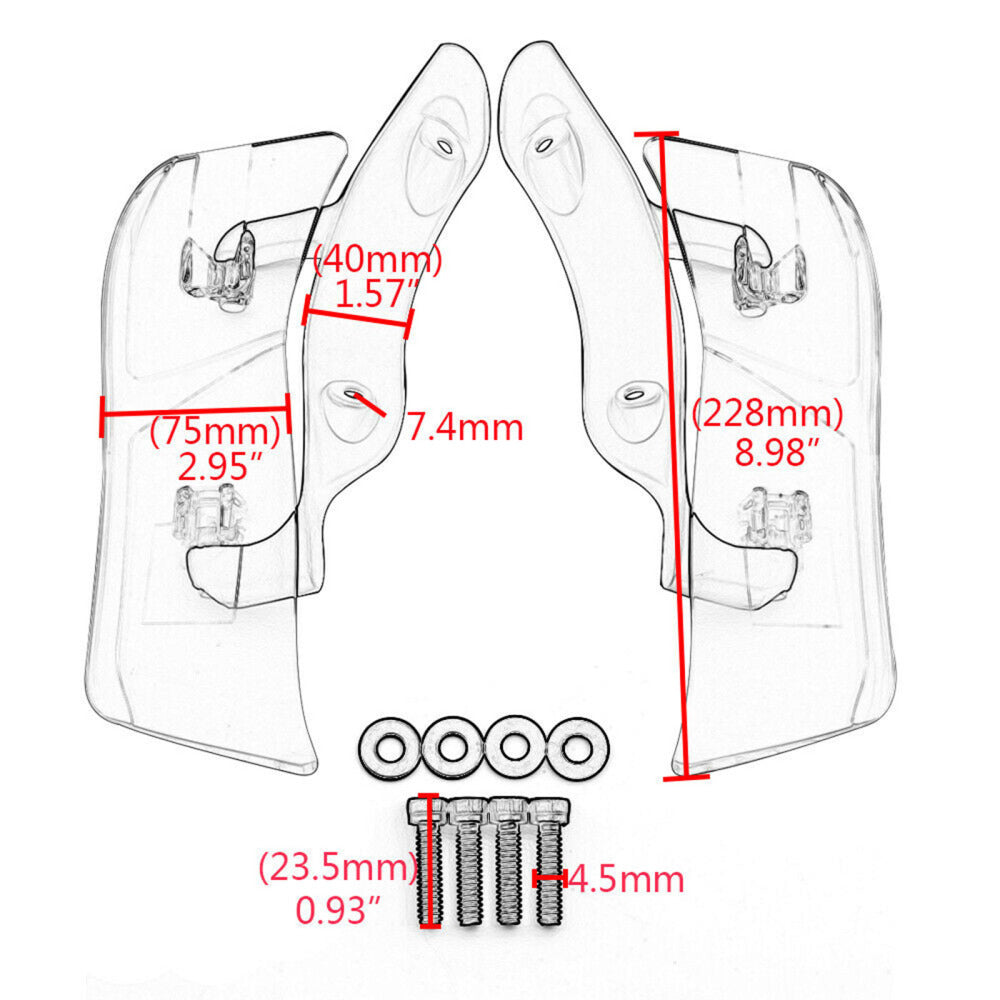 Adjustable Upper Fairing Side Wind Air Deflector For Road Glide 2015-2020 Generic