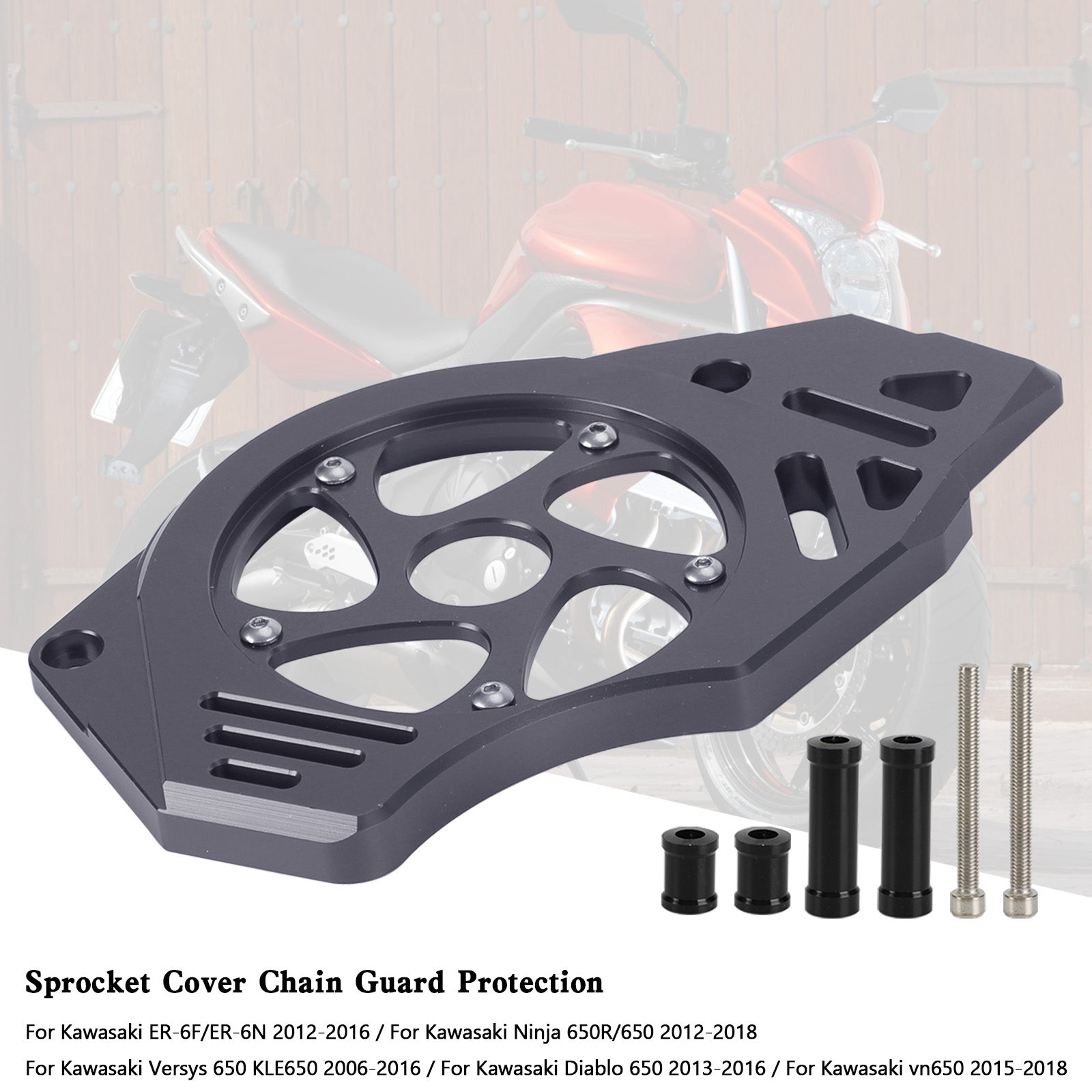 Sprocket Cover Chain Guard Protection For Kawasaki Ninja Vulcan 650 ER-6N