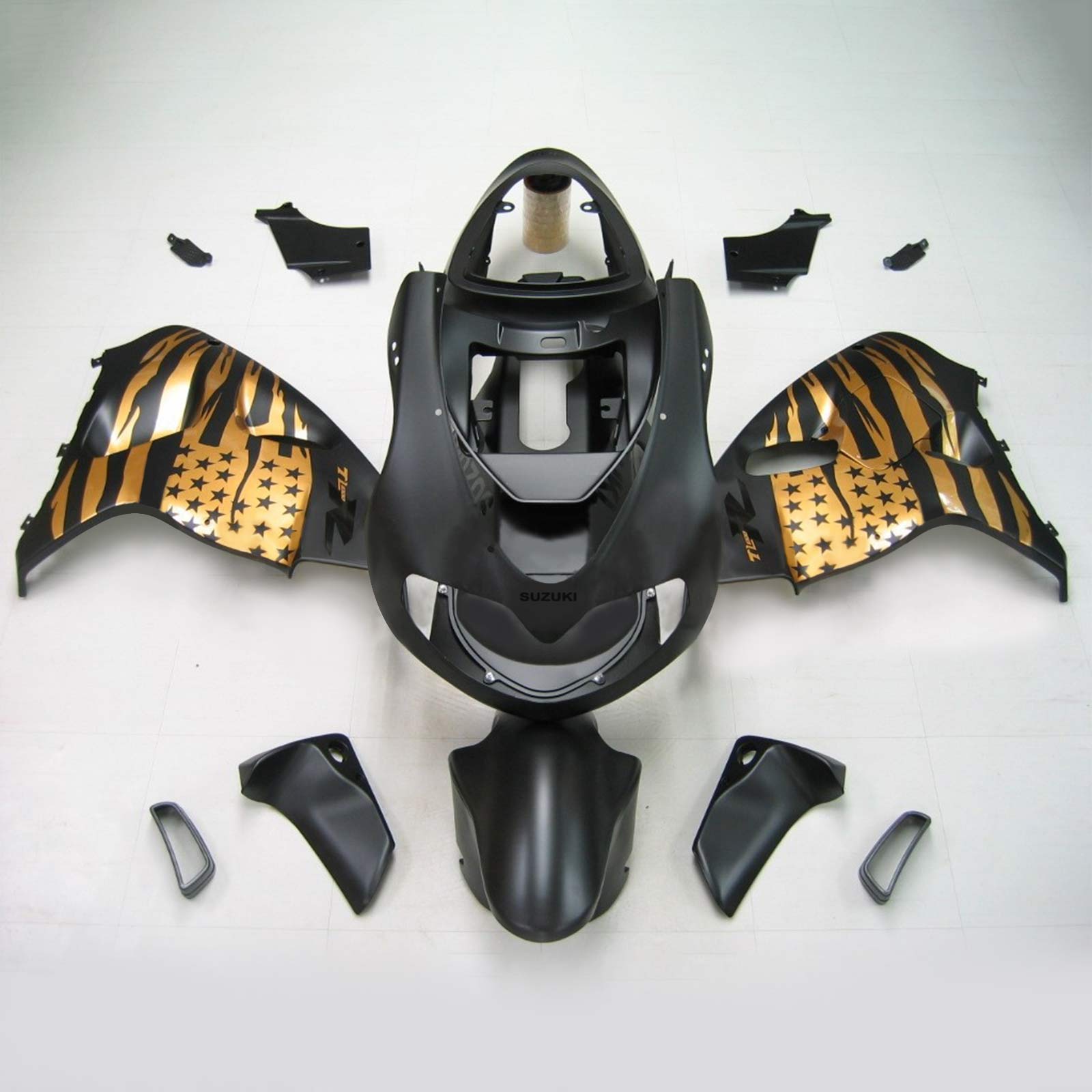 Amotopart Verkleidung für Suzuki TL1000R (1998–2003), mattschwarz&Galtes Kit