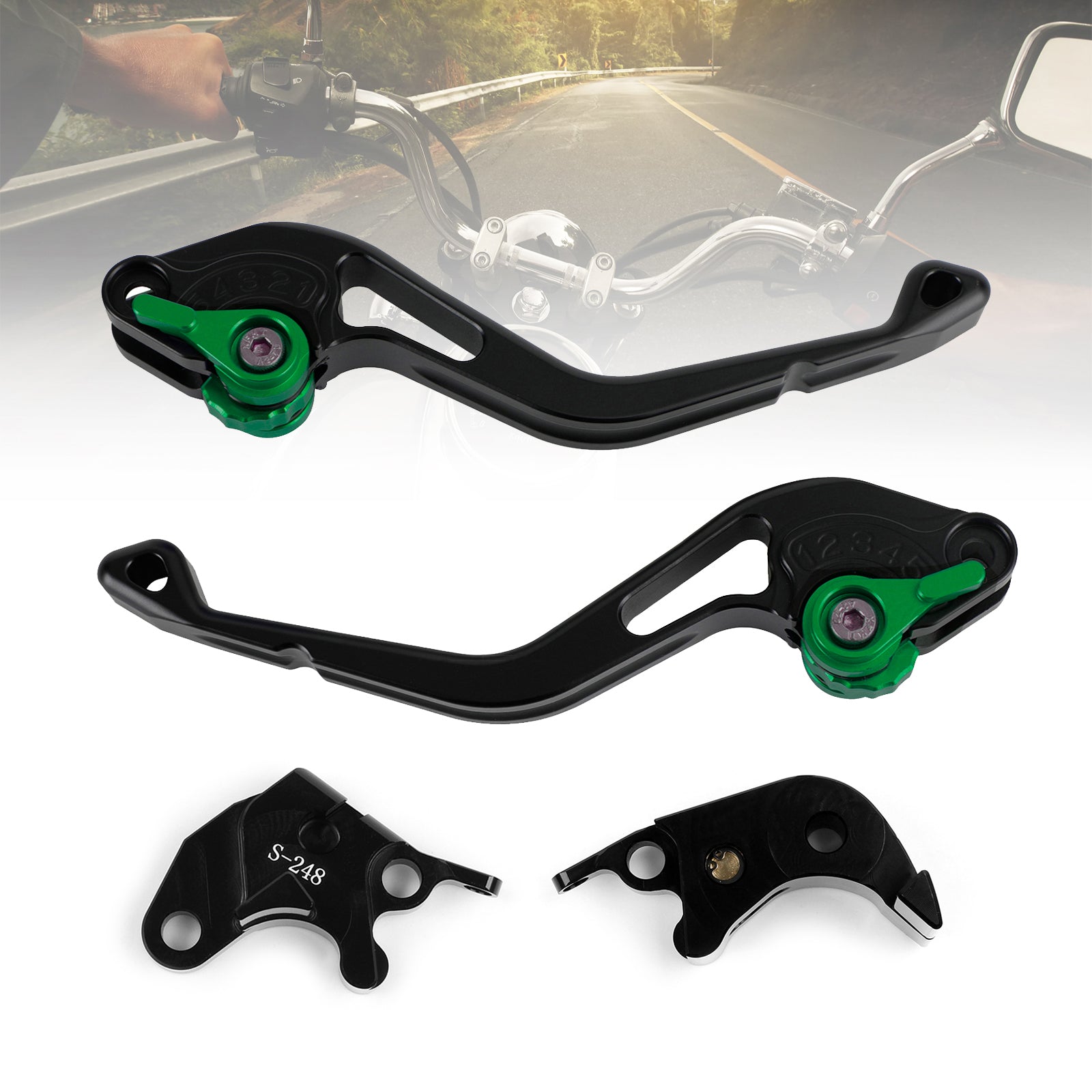 NUOVA leva freno frizione corta adatta per Suzuki GSXR600 GSXR750 2004-2005