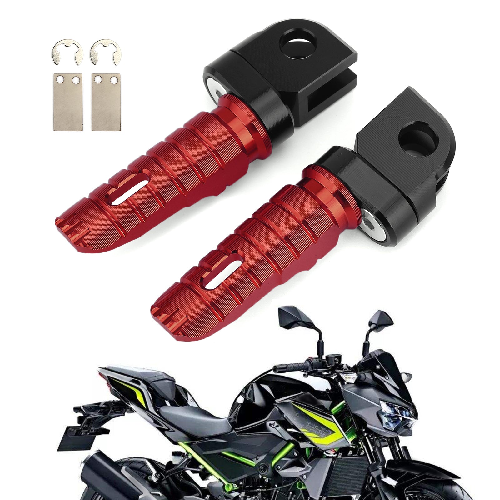 Reposapiés delanteros para KAWASAKI Z300 Z400 Z800 Z650 Z900 Z1000 NINJA 650 Rojo