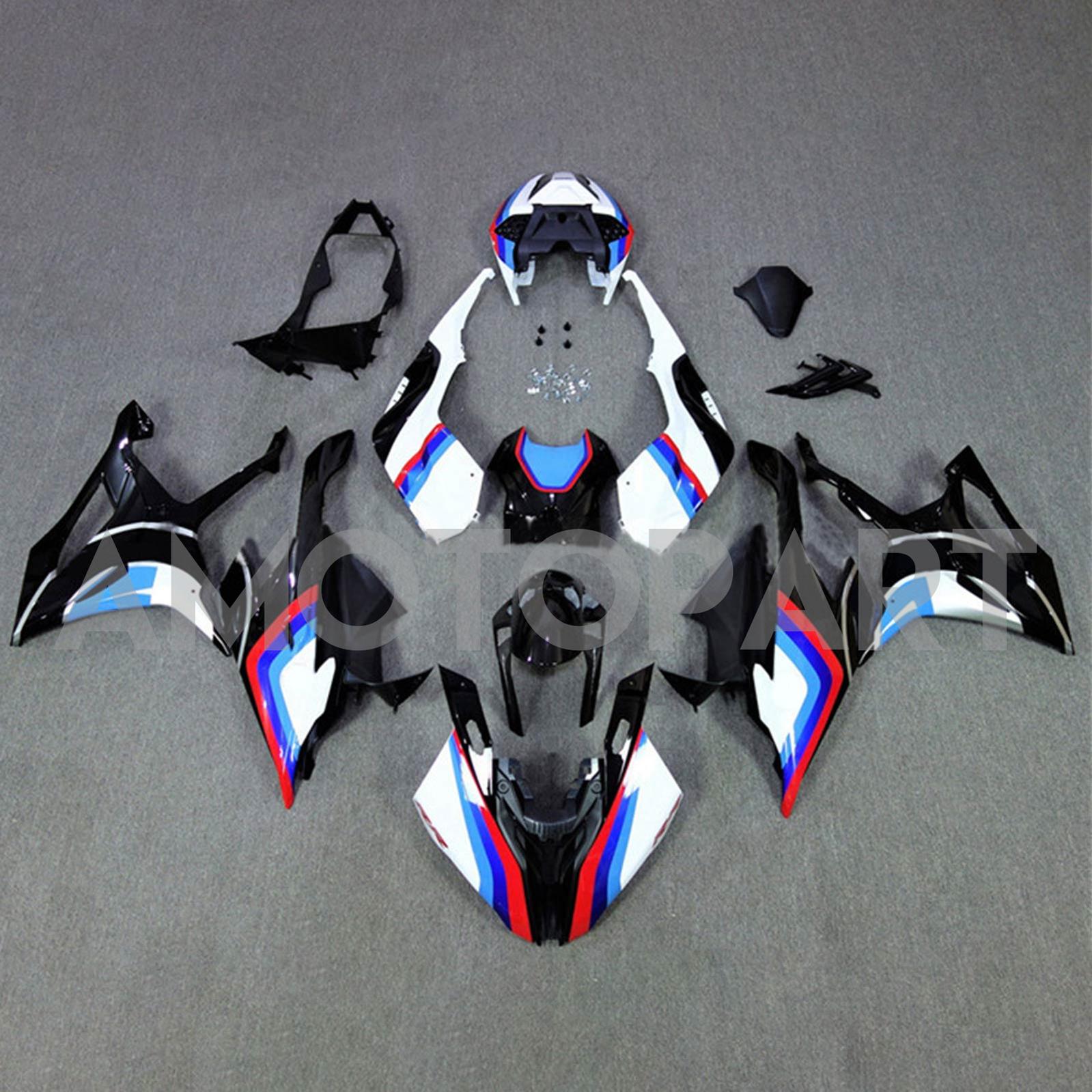 Amotopart 2019-2022 BMW S1000RR/M1000RR Kit de carenado Racing Style1 negro blanco