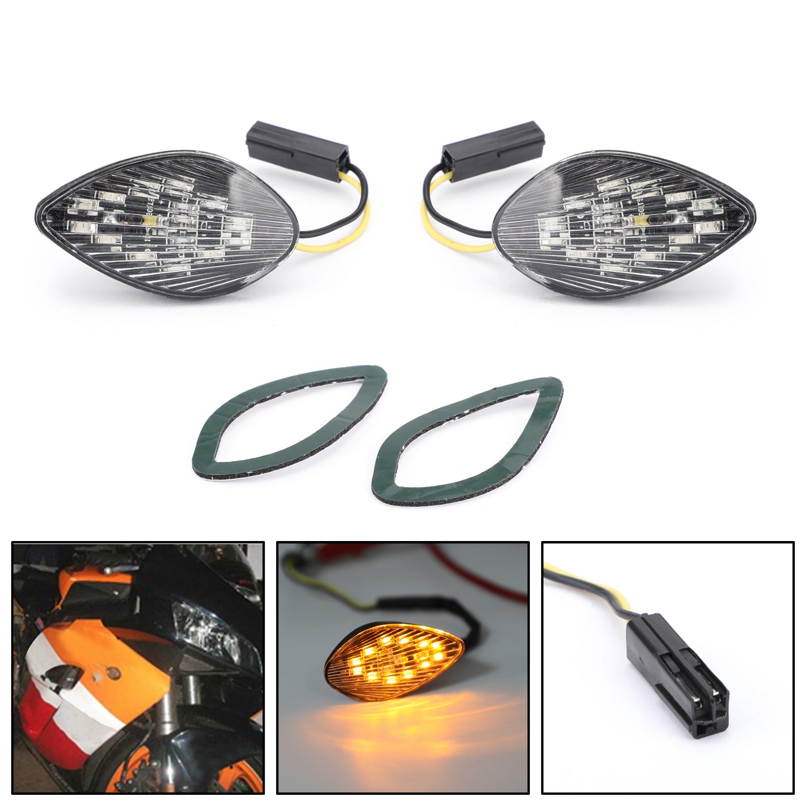 Clear Turn Signals For Honda CBR 1000 RR Flush Mount 2004-2005