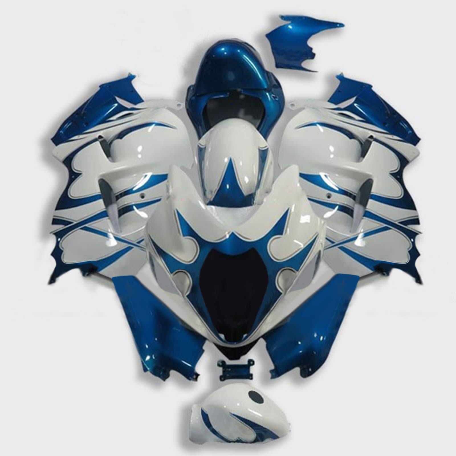 Amotopart 1999-2007 Suzuki Hayabusa GSX1300R Fairing White&Gloss Blue Kit