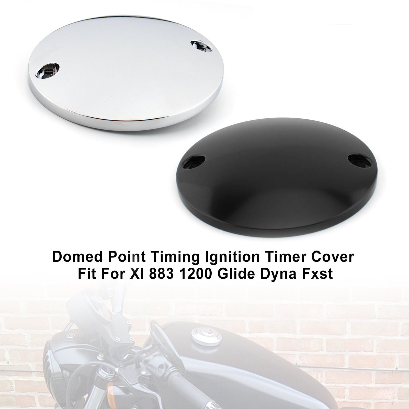 Couvercle de minuterie d'allumage à Point bombé adapté pour Xl 883 1200 Glide Dyna Fxst Chrome générique