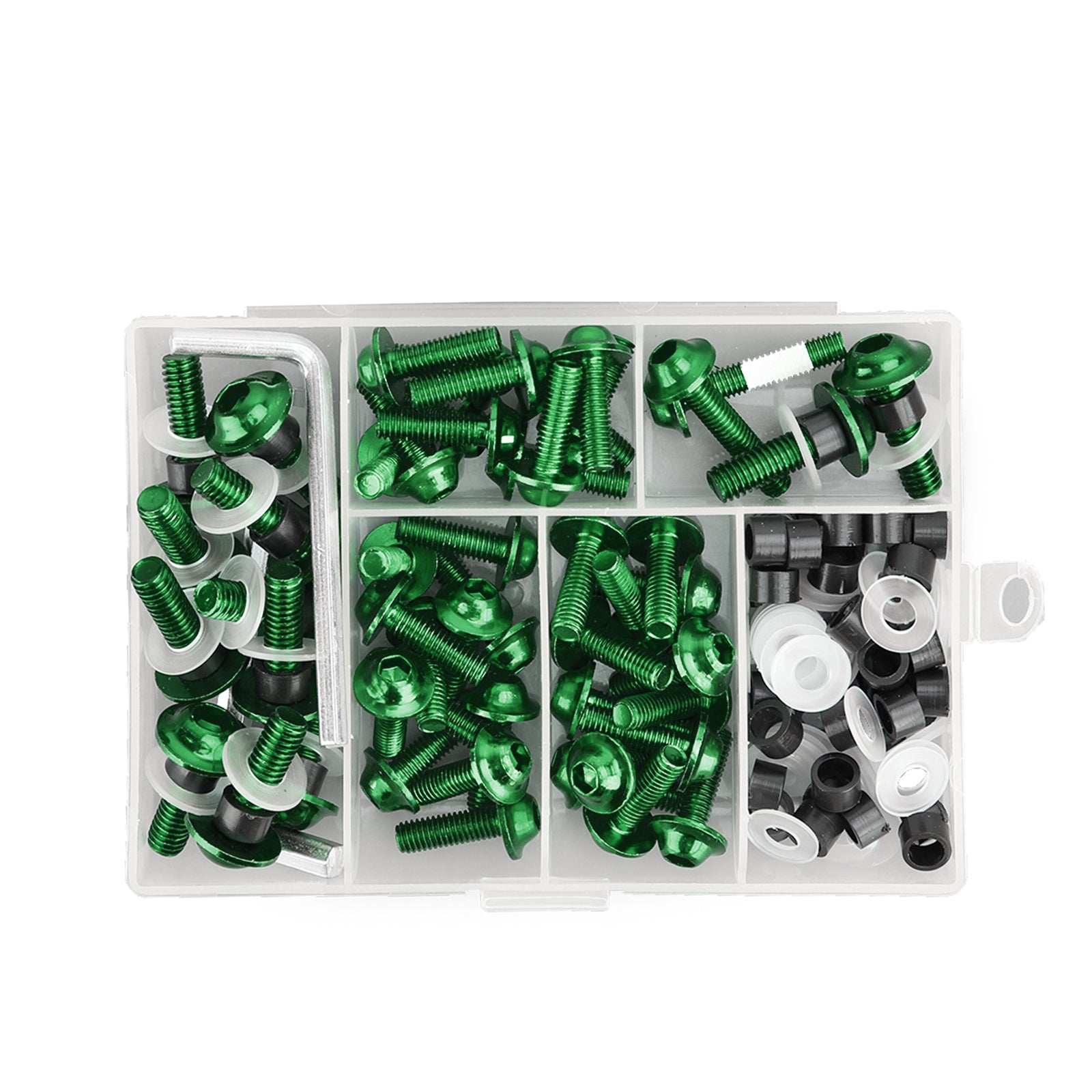 158x Kit de pernos de tornillo de Clip de sujeción motocicleta Sportbike parabrisas carenado verde