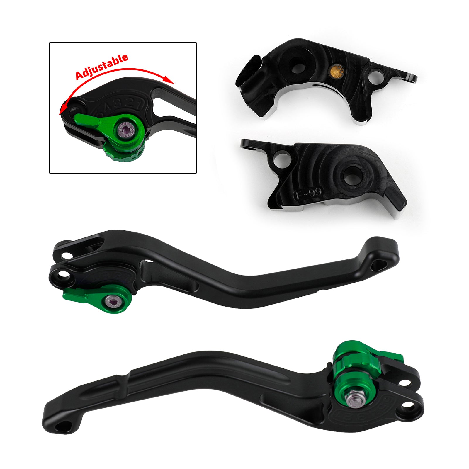 NUOVA leva freno frizione corta adatta per Kawasaki ZZR/ZX1400 SE versione 16-17