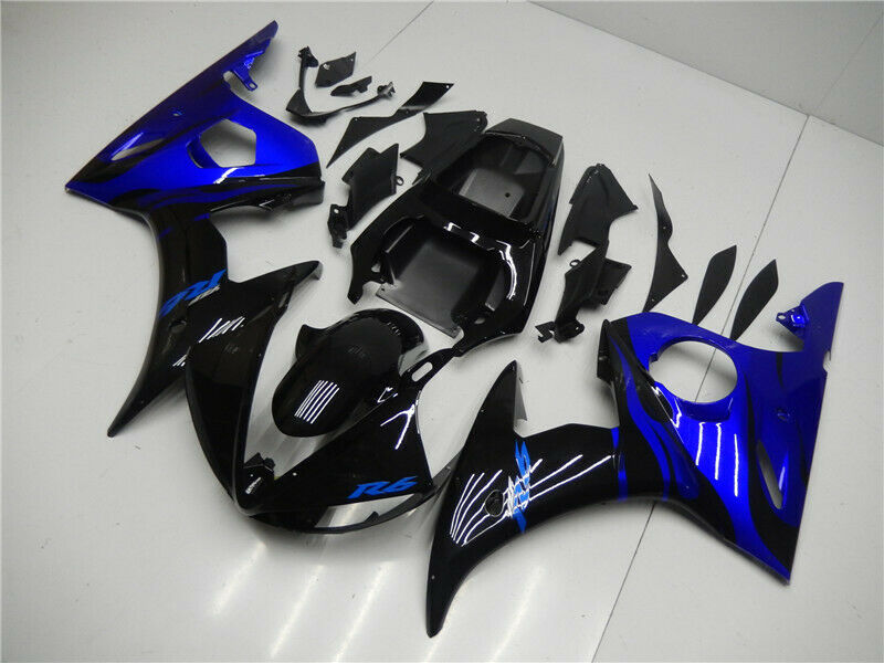 Amotopart 2005 Yamaha YZF R6 Fairing Blue Black Kit