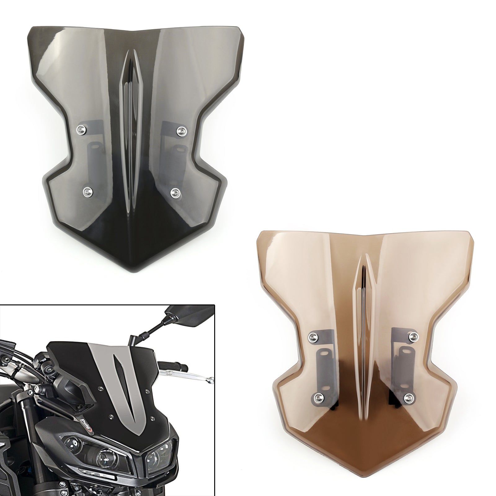 Parabrisas de motocicleta ABS con soporte para Yamaha MT-09 2017