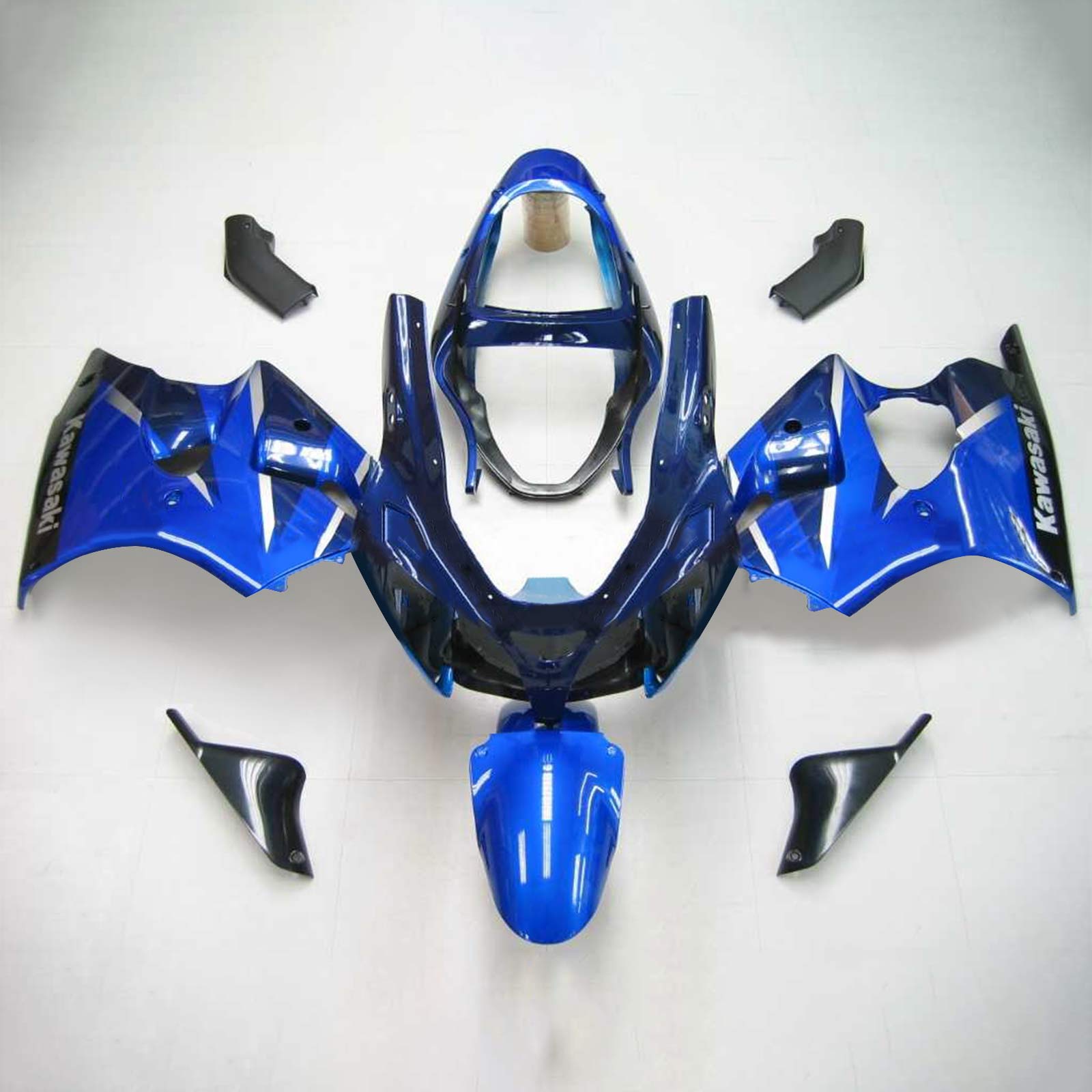 Amotopart Kawasaki 2000-2002 Zx6R 636/ZZR600 2005-2008 Fairing Blue Kit