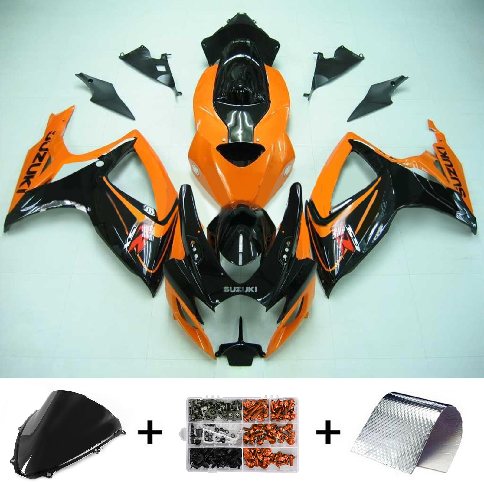 Amotopart 2006-2007 Suzuki GSXR 600/750 Orange & Black Fairing Kit