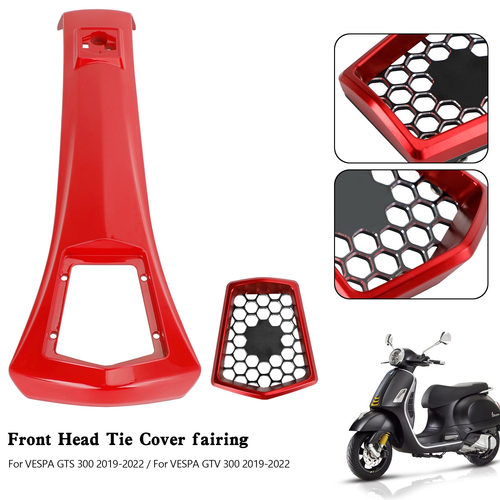 Front Head Cover Horn fairing Tie For VESPA GTS 300 GTV 300 2019-2022