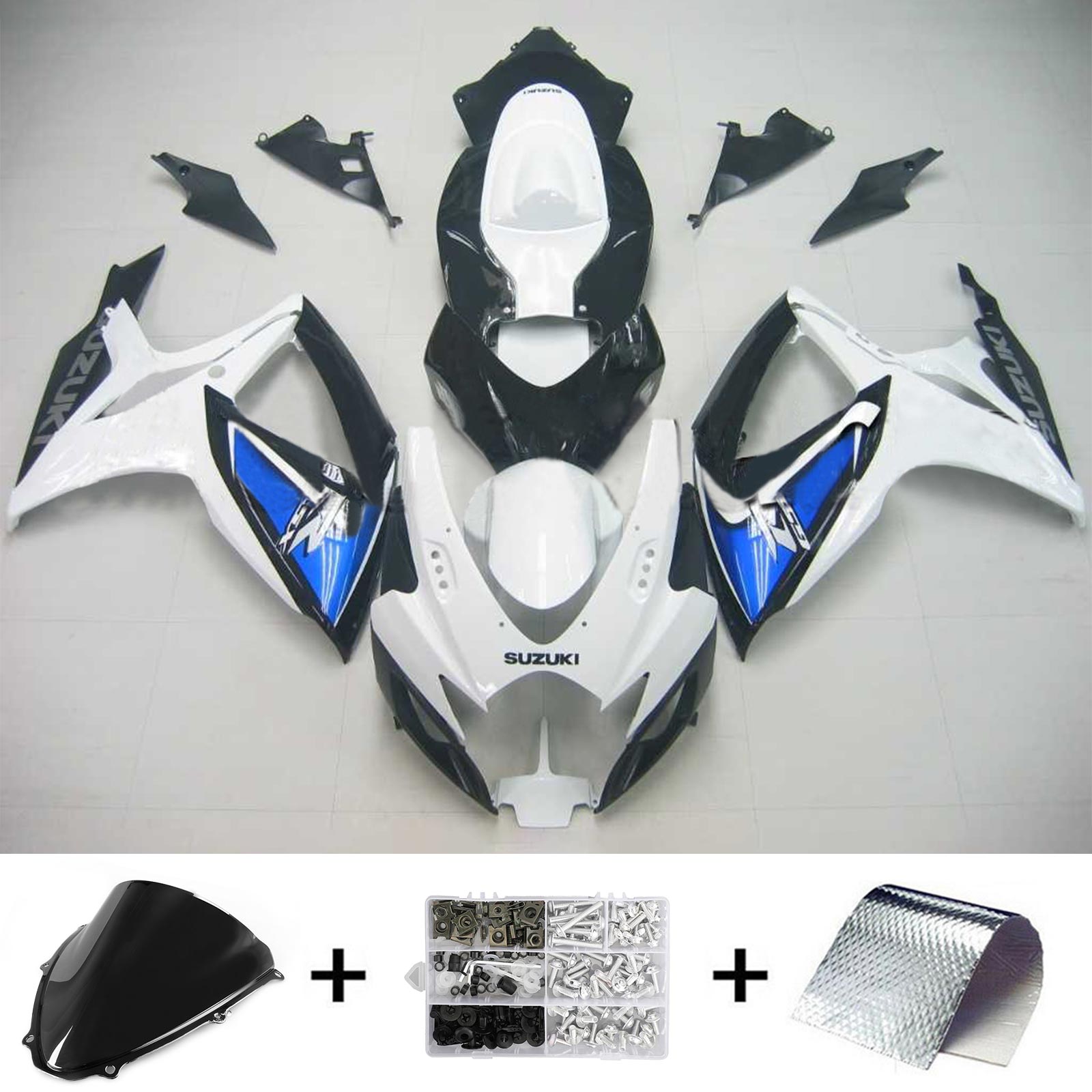 Amotopart 2006-2007 Suzuki GSXR 600/750 Blue&White Style5 Fairing Kit