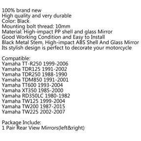 Specchietti retrovisori moto per Yamaha XT350 1985-2000 TT600 TW225 TDR250 generico