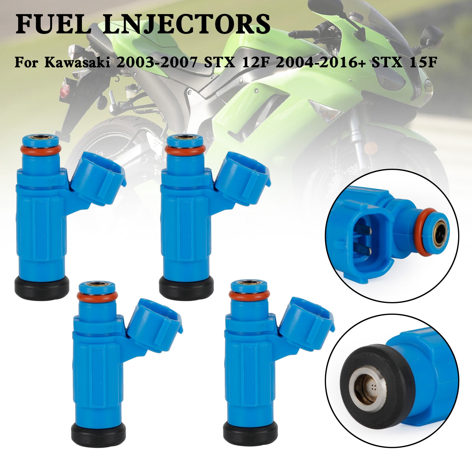 4PCS 49033-3707 Fuel Injectors For Kawasaki 2003-2007 STX 12F 2004-201