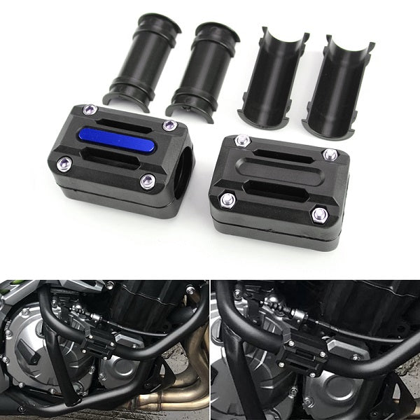 22mm 25mm 28mm 2Pcs Engine Frame Bar Slider Pads Fit For Benelli TRK 502 Blue