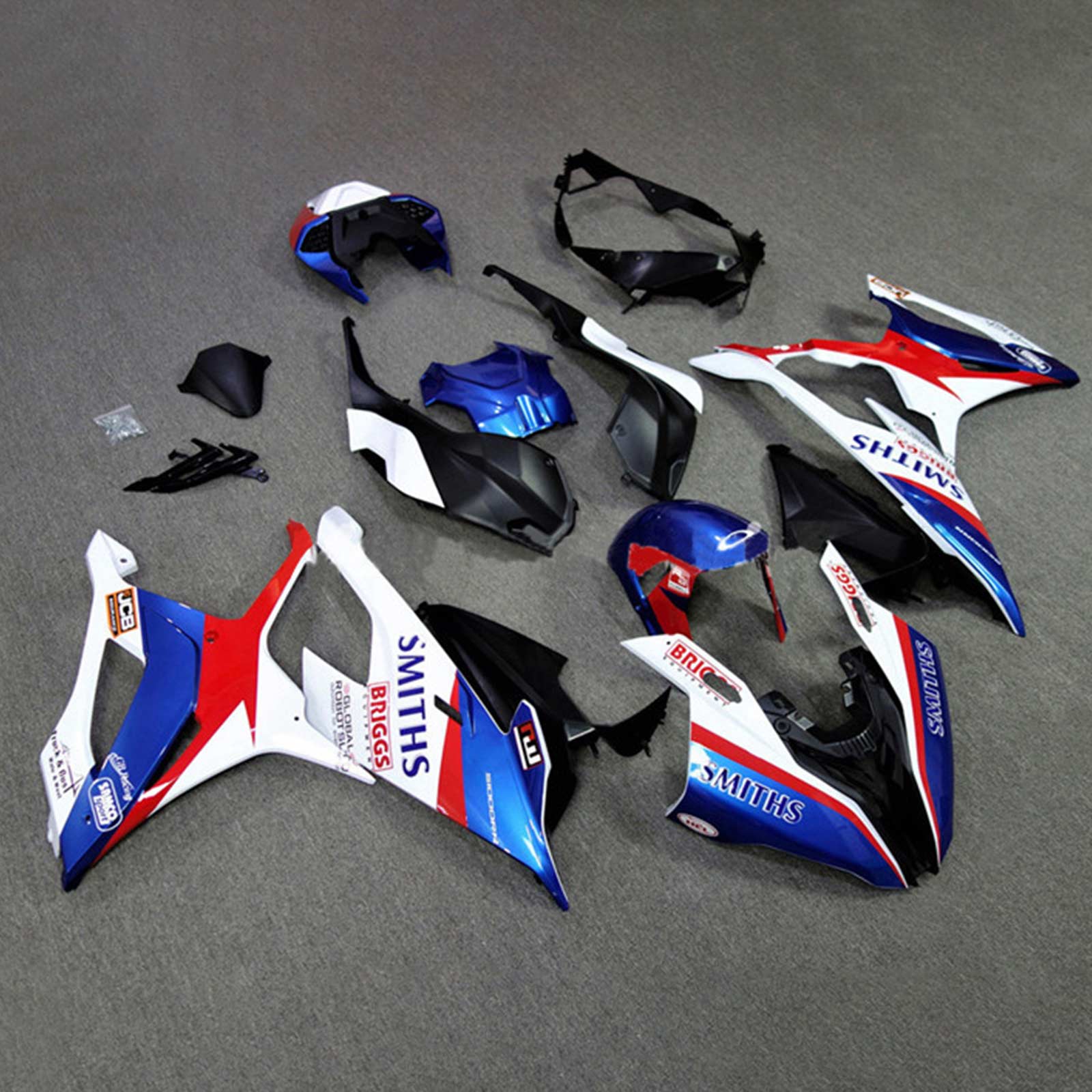 Amotopart 2019-2022 BMW S1000RR/M1000RR Kit de carenado de carreras blanco azul rojo