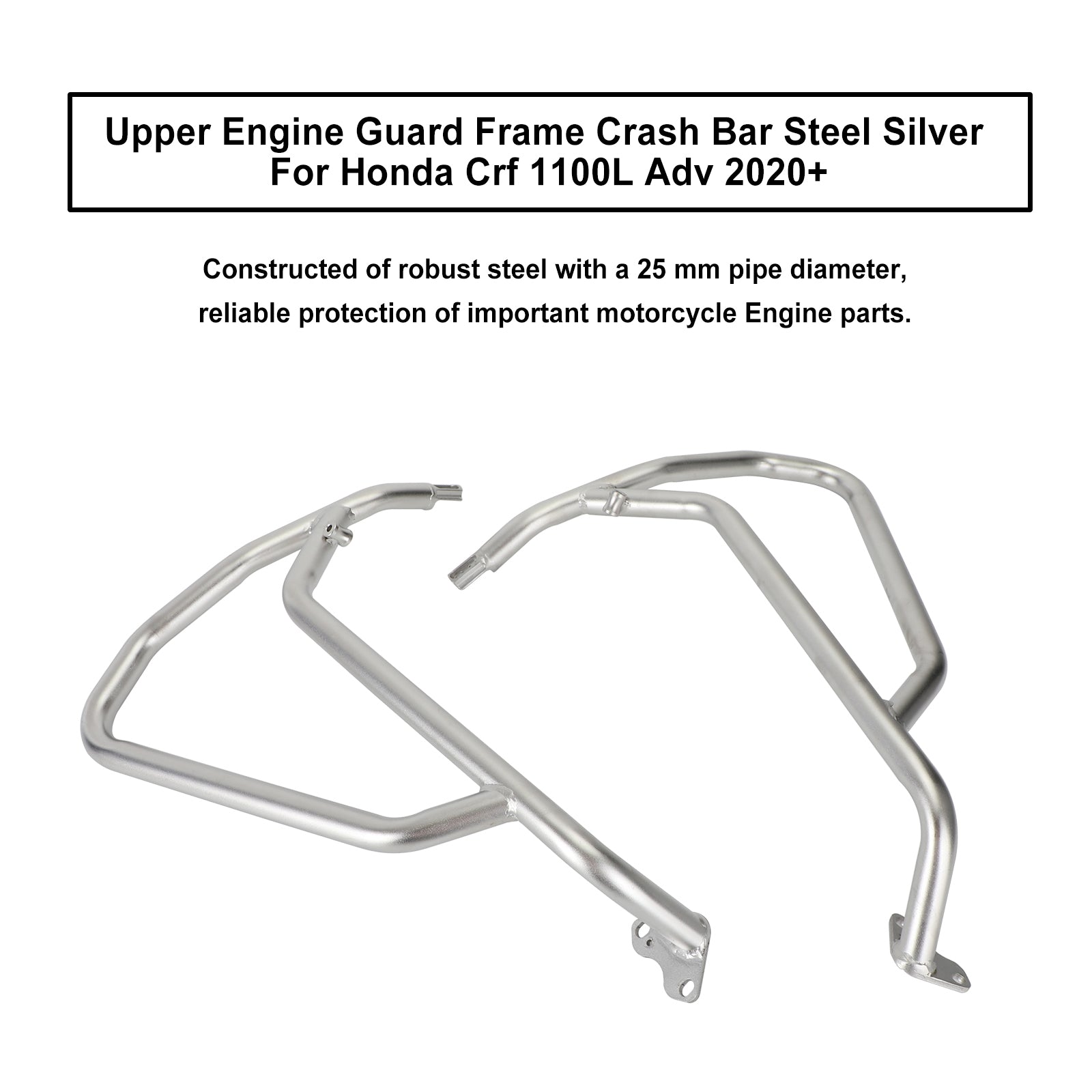 Cadre de protection du moteur, barre de sécurité supérieure argentée pour Honda Crf1100L Adv 20 + 22 générique