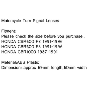 Rear Turn Signals Light Lenses For HONDA CBR600 F2 F3 1991-1996 CBR1000 87-91 B