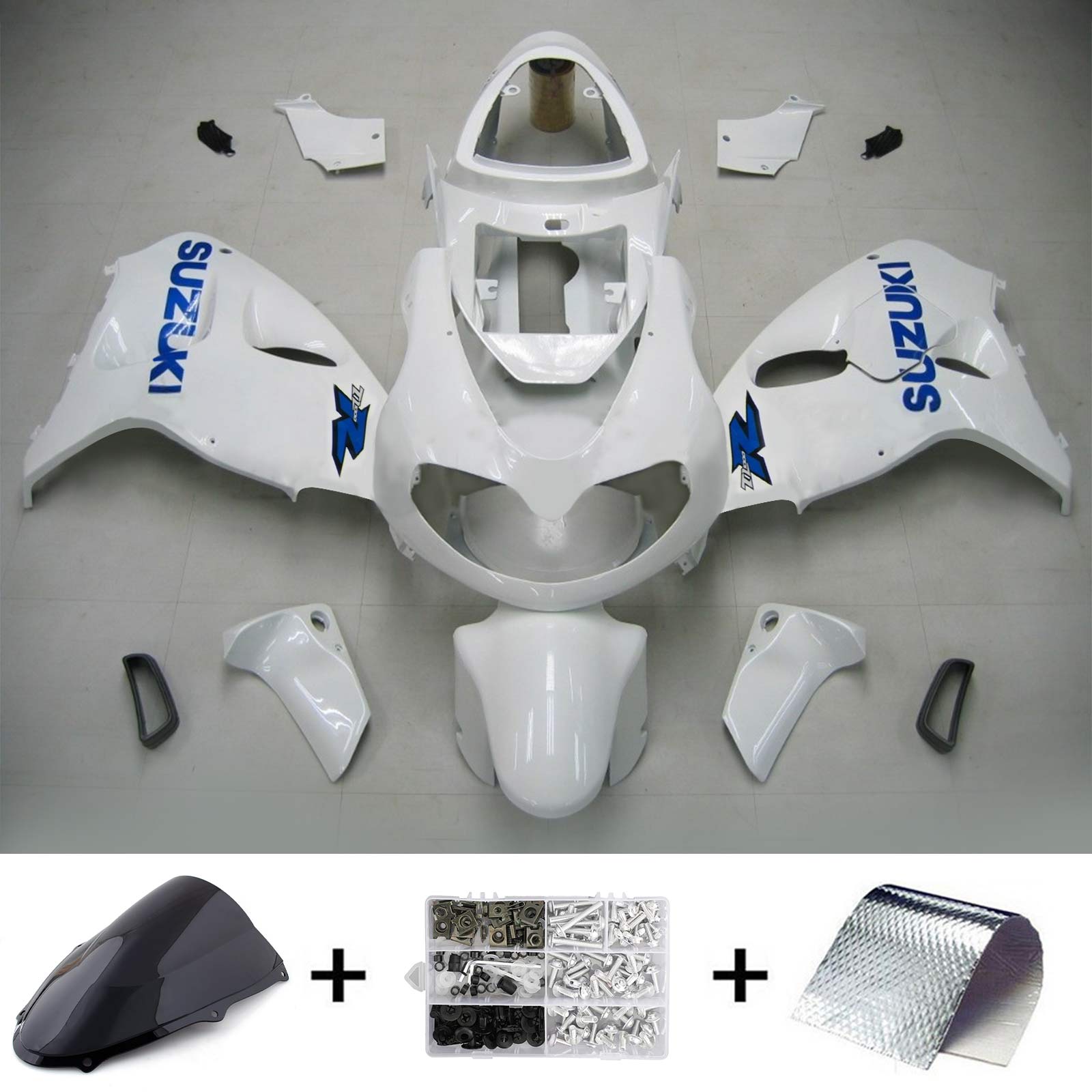 Amotopart 1998-2003 Suzuki TL1000R Fairing White&Blue letter Kit