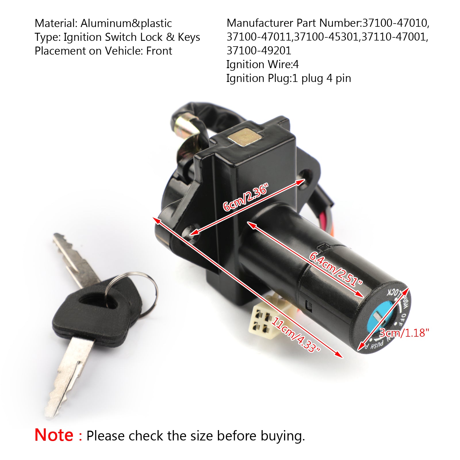 Llaves de bloqueo del interruptor de encendido para Suzuki GS550 GS 450/400/250 GS1000 GSX 1100