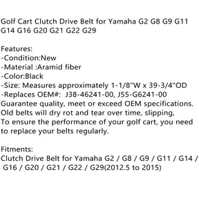 Drive Belt for Yamaha G2 G5 G8 G9 G11 G14 G16 G20 G21 Golf Cart J55-G6241-00-00