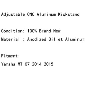 Brand New Adjustable CNC Aluminum Kickstand For Yamaha MT-07 FZ-07 13-17 Black Generic