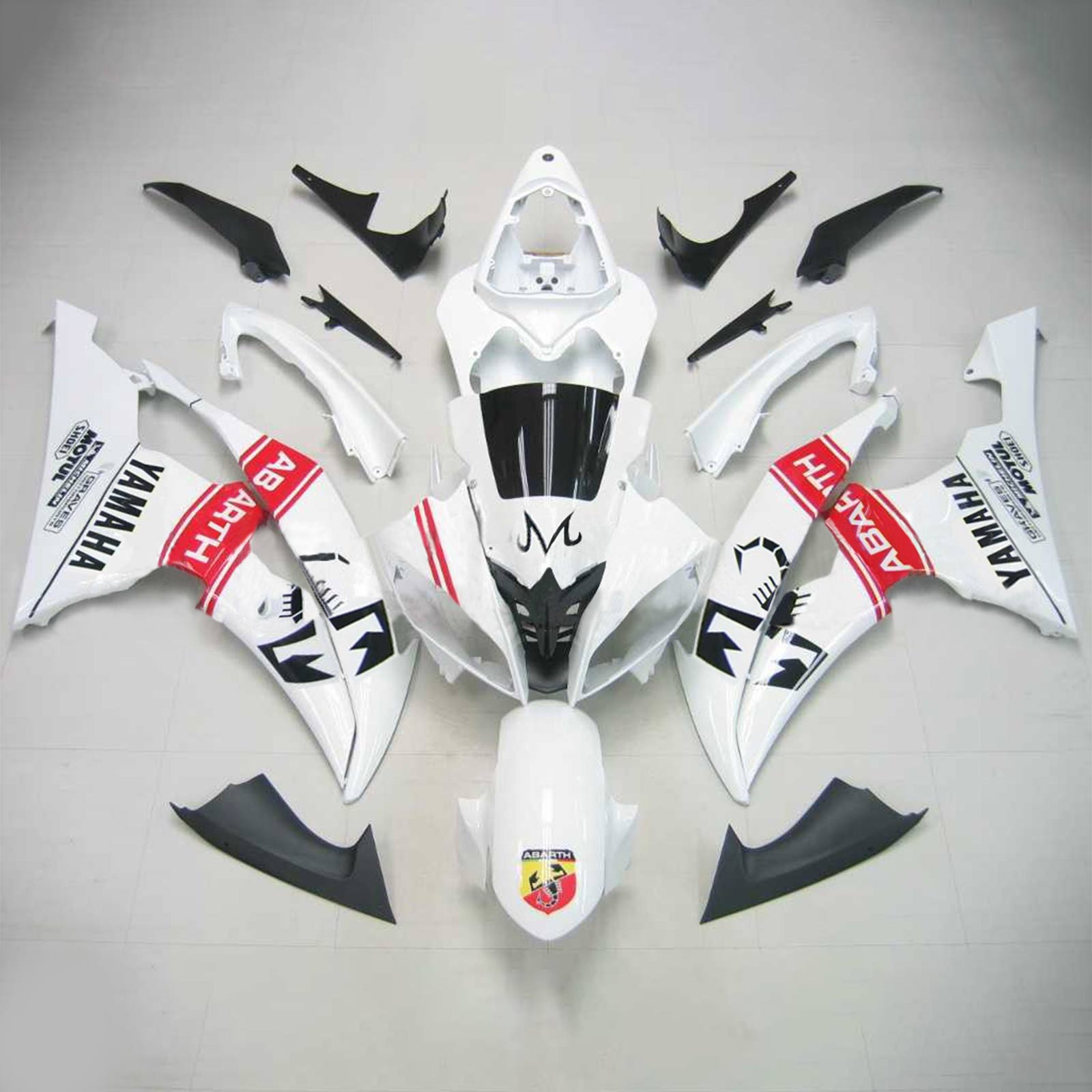 Amotopart Yamaha 2008-2016 YZF 600 R6 White Fairing Kit