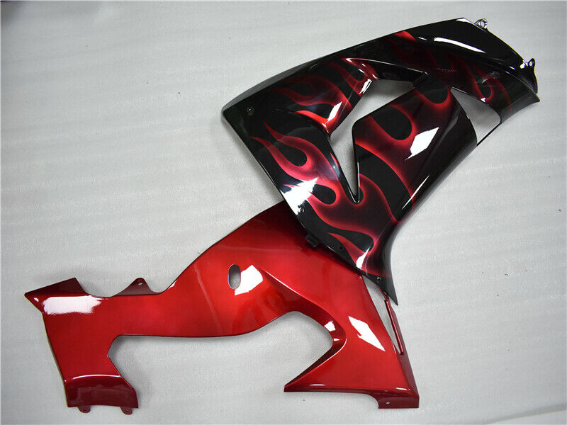 Amotopart Kawasaki ZX10R 2006 2007 Fairing Red Flame Kit